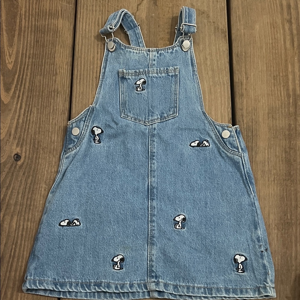 Zara Blue Denim Kids Overalls with Embroidery